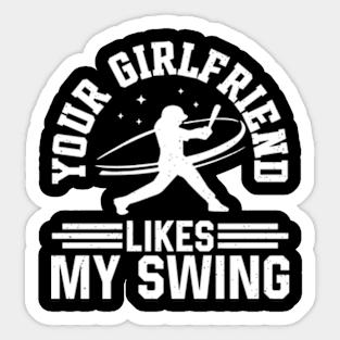 Swing, hubby, funny, humor, softball, Sticker